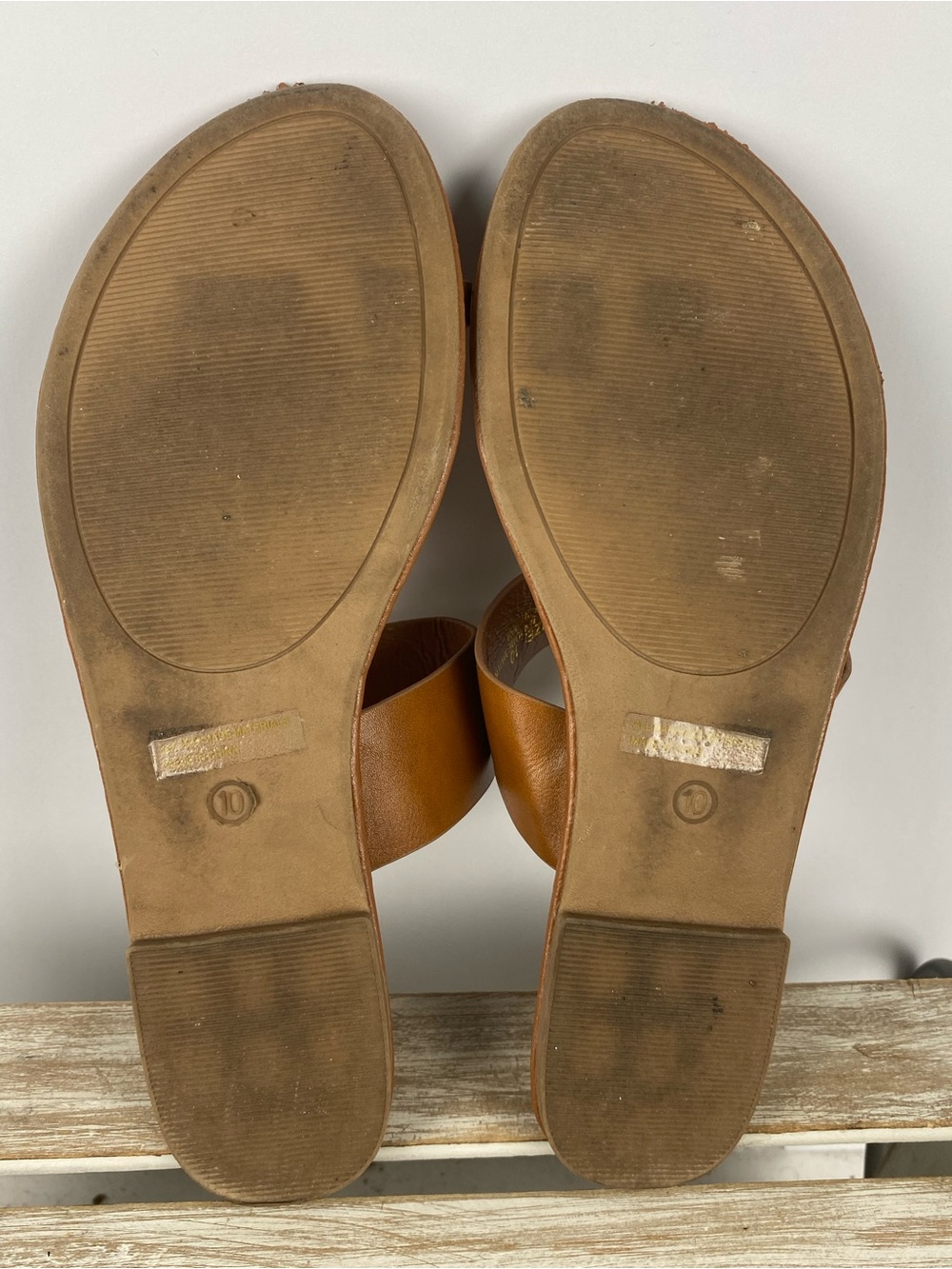 Lulus Avena brown vegan leather flat sandals women’s size 10 - Picture 14 of 14